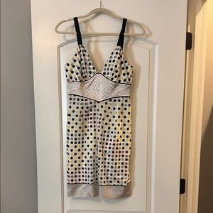 Catherine Malandrino Silk Dress with Black and Green Dots